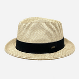 Trilby Style Straw Hat Brown