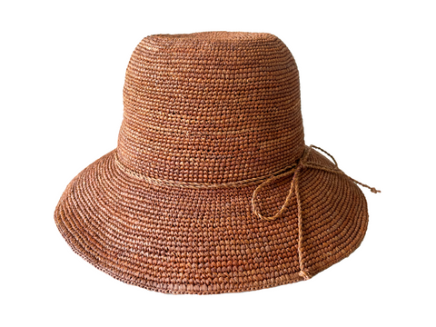 Brim&Brawn Raffia Straw Bucket Hat Coffee