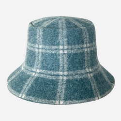 Wool Bucket Hat Check Blue