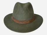 Wool Felt Hat Fedora Cowboy Olive