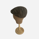 Brim&Brawn Flat Cap in Brown Check Wool