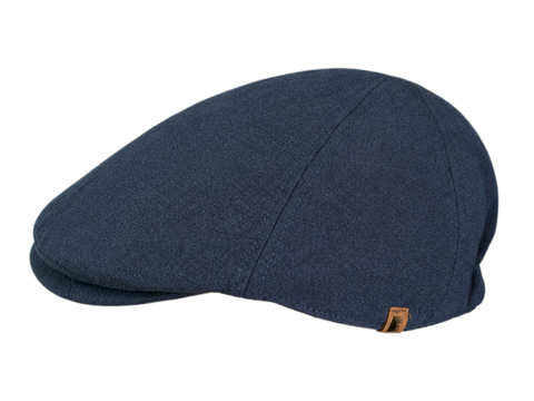 Brim&Brawn Flat Cap in Navy Linen-Cotton Blend