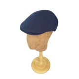 Brim&Brawn Flat Cap in Navy Linen-Cotton Blend