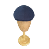 Brim&Brawn Flat Cap in Navy Linen-Cotton Blend