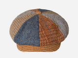 Brim&Brawn Flat Cap in Multicolour Check Wool Blend