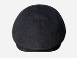 Brim&Brawn Flat Cap in Black Linen-Cotton Blend