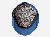 Brim&Brawn Flat Cap in Blue Linen-Cotton Blend