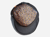Brim&Brawn Flat Cap in Black Linen-Cotton Blend