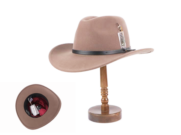 Wool Felt Hat Cowboy Brown