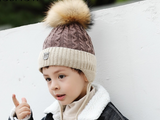 KB111 Kids Beanie with Pompom Lined Navy