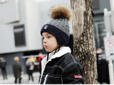 KB111 Kids Beanie with Pompom Lined Navy