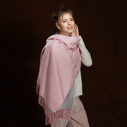 WS104 Warm Scarf Double Sided Pink Grey