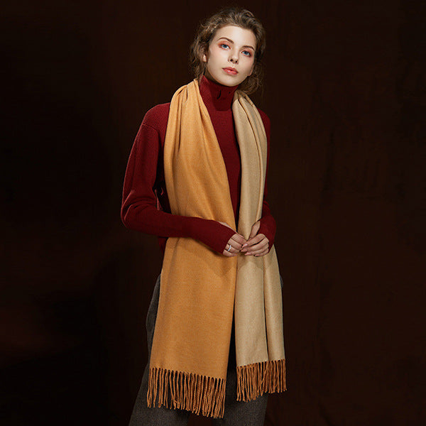 WS104 Warm Scarf Double Sided  Caramel