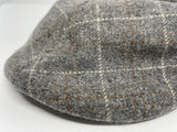 Brim&Brawn Ivy Shape Flat Cap in Grey Wool