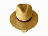Wide Brim Fedora Summer Hat Mixed Gold