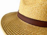 Wide Brim Fedora Summer Hat Mixed Gold