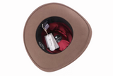 Fedora Wool Felt Hat Cowboy Brown