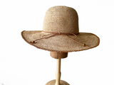 Crocheted Raffia Straw Floppy Hat Natural Color