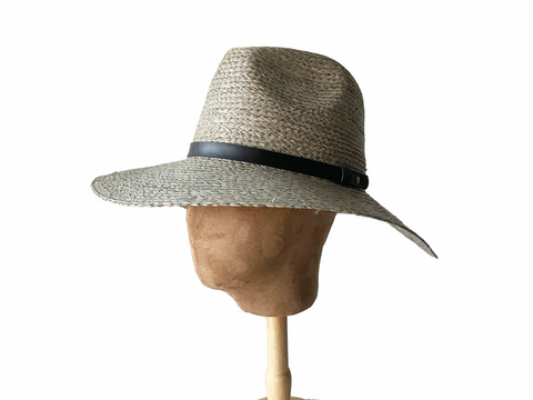 Raffia Fedora Hat Grey