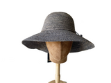 Crochet Raffia Straw Bucket Hat Grey