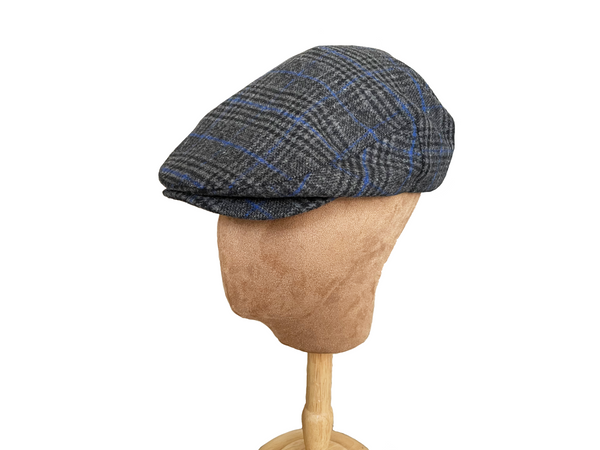 Brim&Brawn Ivy Shape Flat Cap in Grey Check IVH107