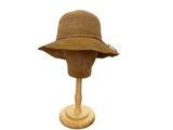 Brim&Brawn Raffia Straw Bucket Hat Almond