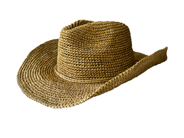 Crotched  Raffia Cowboy Hat GW3002