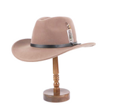 Fedora Wool Felt Hat Cowboy Brown