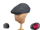 Brim&Brawn Ivy Shape Flat Cap in Grey Check IVH107